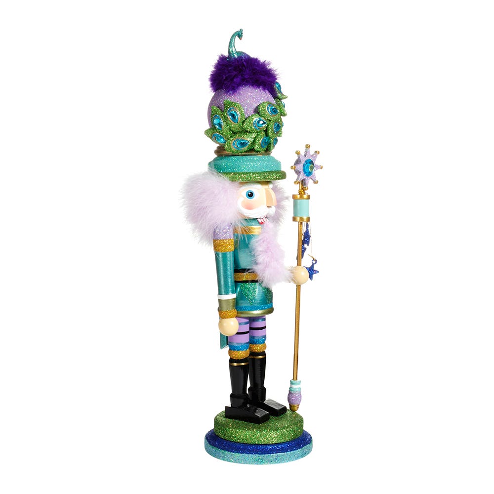 Kurt Adler 17.5-Inch Hollywood™ Peacock Hat Nutcracker